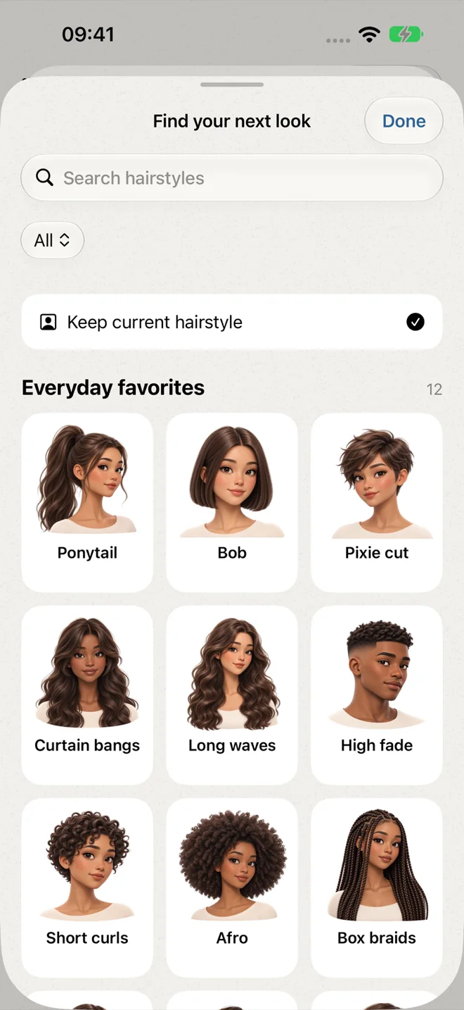 The native haircut catalog with ponytail, bob, pixie, bangs, waves, and more styles to choose from.